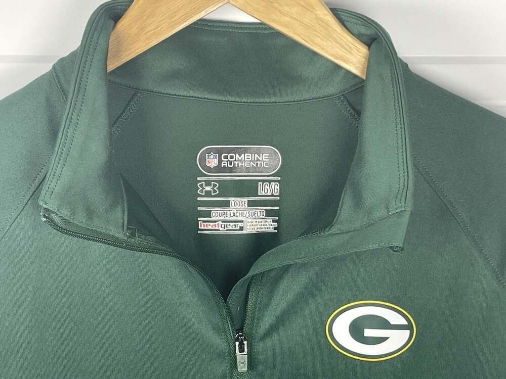 Green Bay Packers Under Armour Womens L Combine Authentic 1/4 Zip Cheeseheads - Picture 5 of 16